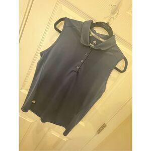 Adidas women’s golf sleeveless polo size large navy blue